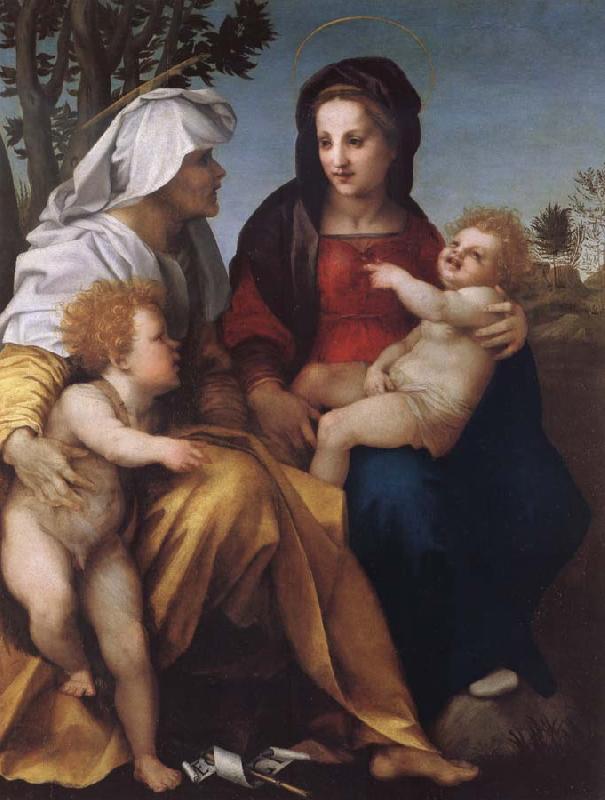 Andrea del Sarto THe Madonna and Child with Saint Elzabeth and Saint John the Baptist France oil painting art